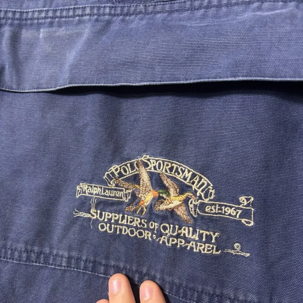 Vintage Polo Ralph Lauren Sportsman Jacket Mens Large 90s Hooded Anorak Country